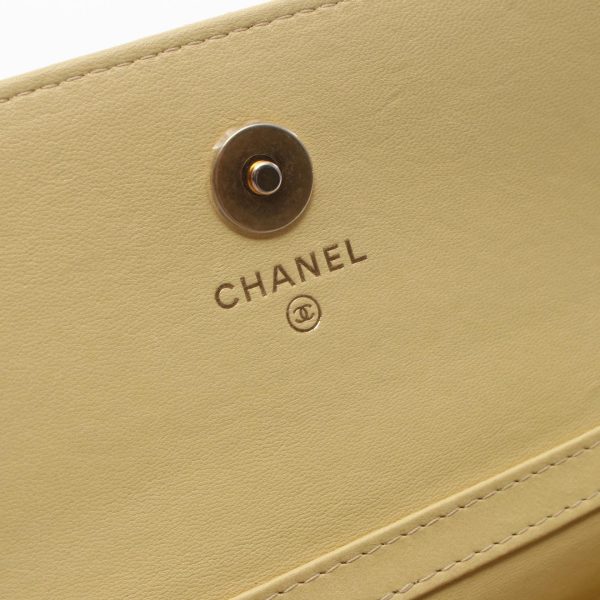 2101217895095 4 Chanel Matelasse Shoulder Bag Lambskin Yellow