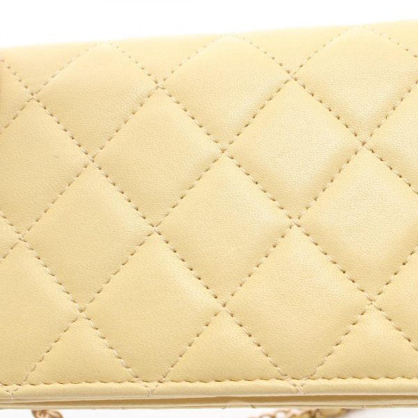 2101217895095 5 Chanel Matelasse Shoulder Bag Lambskin Yellow