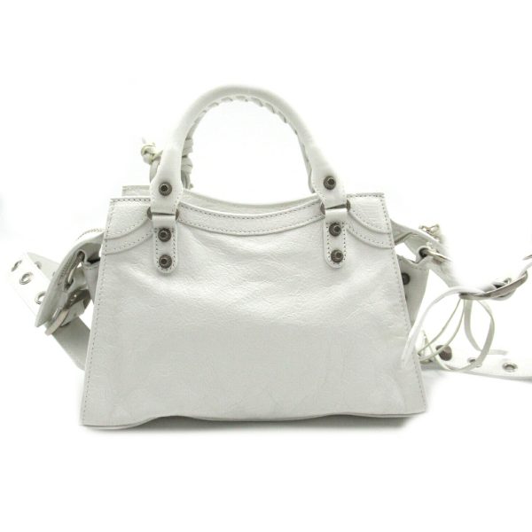 2101217896467 2 BALENCIAGA Neo Cagoul XS 2way Shoulder Bag Lambskin White