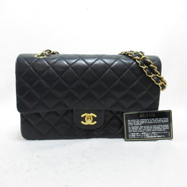 2101217908719 1 2 Chanel Matelasse Double Flap Chain Lambskin Black