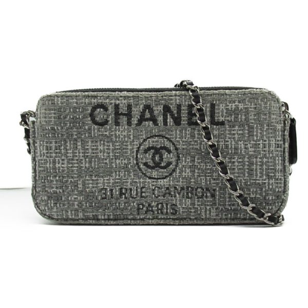 2101217921862 1 Chanel Deauville Line Wallet Shoulder Bag Black