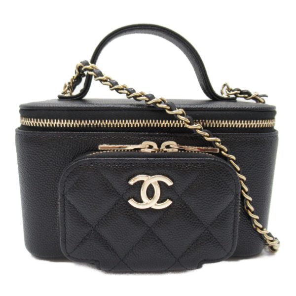 2101217928410 3 Chanel Vanity Chain Shoulder Bag Caviar Skin Black