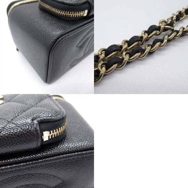 2101217928410 8c Chanel Vanity Chain Shoulder Bag Caviar Skin Black