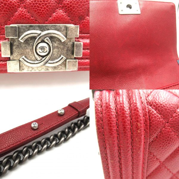 2101217949637 9c Chanel Boy Chanel Chain Shoulder Bag Caviar Skin Bordeaux