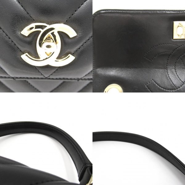 2101217949668 9c Chanel V Stitch Trendy CC Top Handle 2way Shoulder Bag Lambskin Black