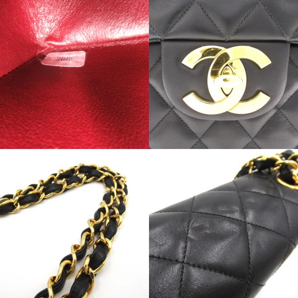 2101217949767 9c Chanel Big Matelasse Chain Shoulder 2way Shoulder Bag Lambskin Black