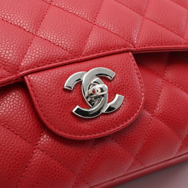 2101217949781 8 Chanel Deca Matelasse Single Flap Shoulder Bag Red