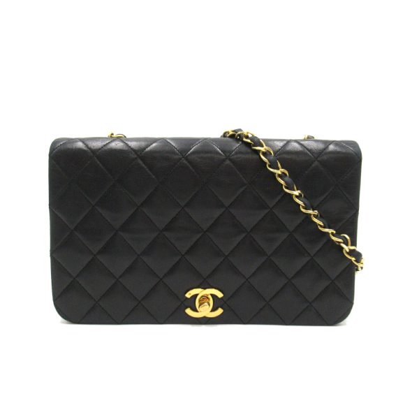 2101217949798 1 Chanel Matelasse Single Flap Chain Shoulder Bag Lambskin Black