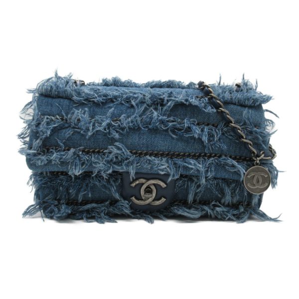 2101217953894 01 Chanel Chain Shoulder Bag Denim Blue