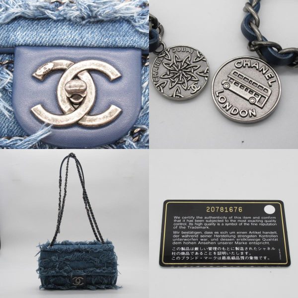 2101217953894 13c Chanel Chain Shoulder Bag Denim Blue