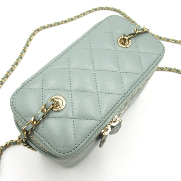 2101217956604 4 Chanel Vanity Chain Shoulder Bag Lambskin Green