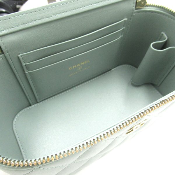 2101217956604 7 Chanel Vanity Chain Shoulder Bag Lambskin Green