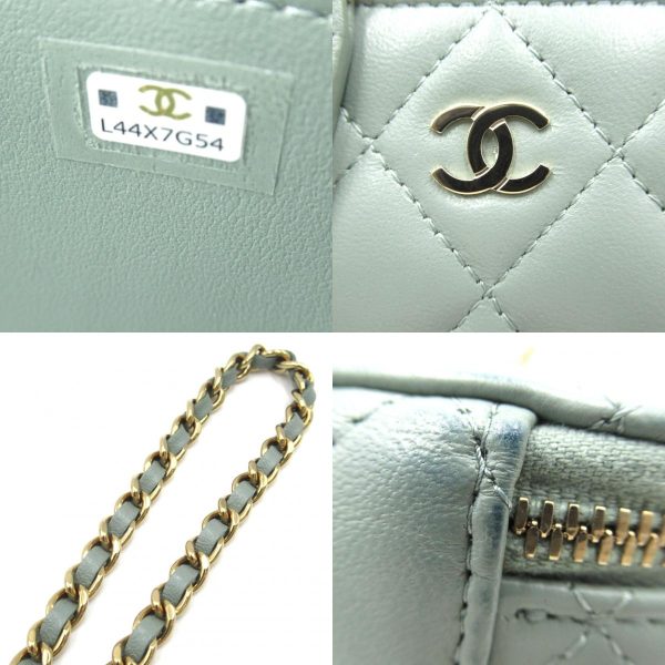 2101217956604 9c Chanel Vanity Chain Shoulder Bag Lambskin Green