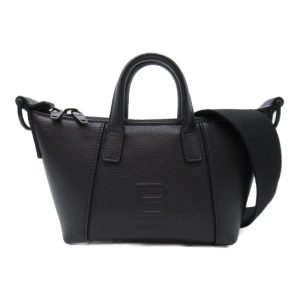 2101217956987 4 Prada Leather 2way Handbag Triangular Plate Black GD Metal Fittings Pouch With Storage Bag Included Shoulder Bag