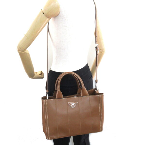 2101217975407 5 Prada Kanapa Calf Tote Bag Brown