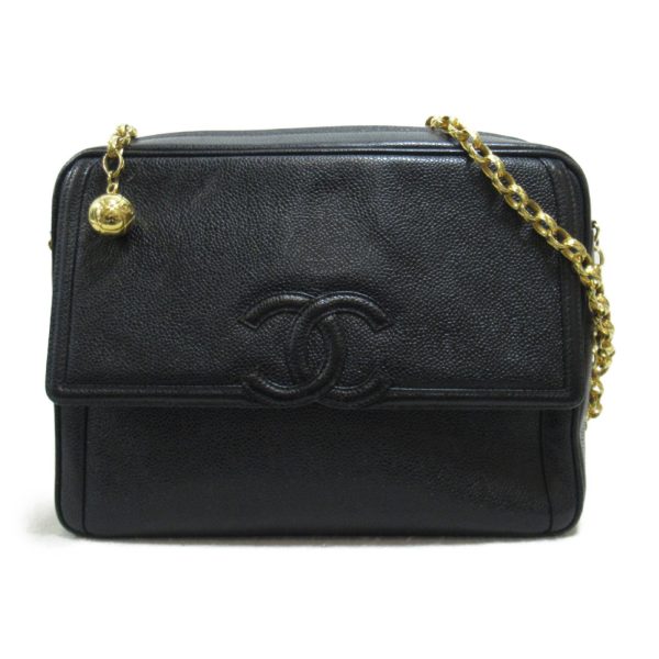 2101217977234 2 Chanel Chain Shoulder Bag Caviar Skin Black