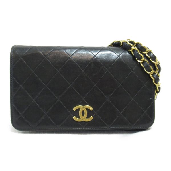 2101217977579 2 Chanel Mini Matelasse Push Lock Chain Bag Lambskin Black