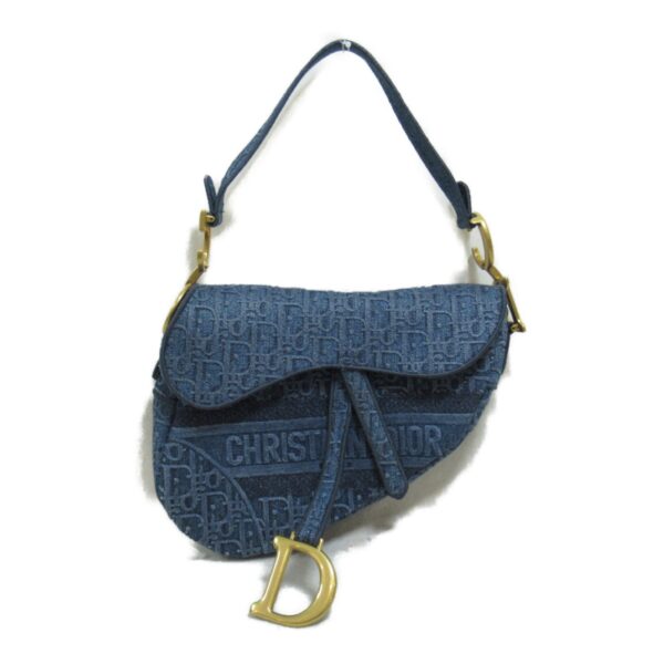 2101217979481 2 Dior Saddle Denim Shoulder Bag Blue