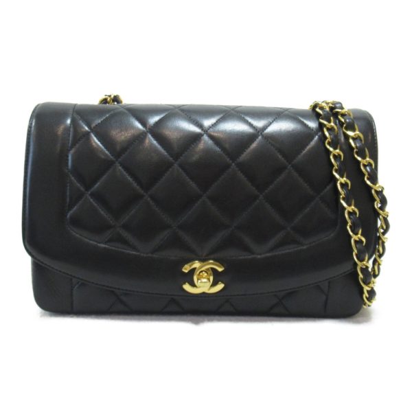 2101217983938 3 Chanel Matelasse Diana Chain Shoulder Bag Lambskin Black