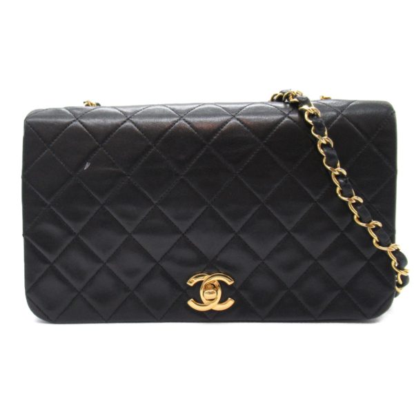 2101217983952 4 Chanel Matelasse Single Flap Chain Shoulder Bag Lambskin Black