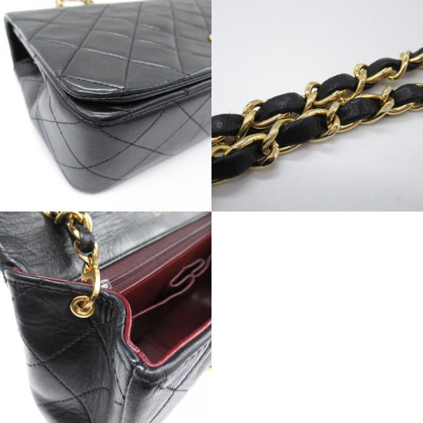 2101217984003 11c Chanel Mini Matelasse Single Flap Chain Shoulder Bag Lambskin Black