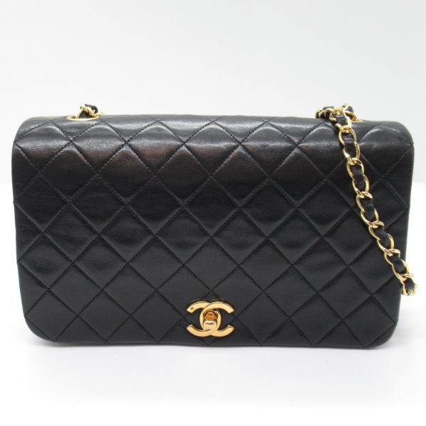 2101217984003 6 Chanel Mini Matelasse Single Flap Chain Shoulder Bag Lambskin Black