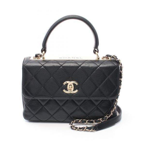 2101217984508 1 Chanel Top Handle Flap Shoulder Bag Lambskin Black