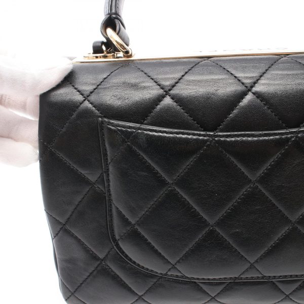 2101217984508 6 Chanel Top Handle Flap Shoulder Bag Lambskin Black