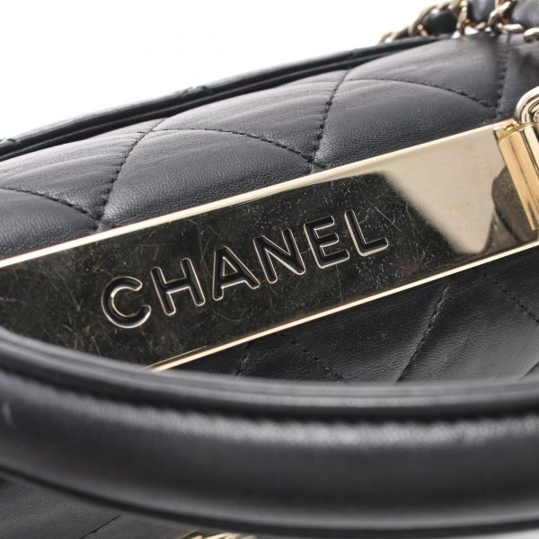 2101217984508 8 Chanel Top Handle Flap Shoulder Bag Lambskin Black