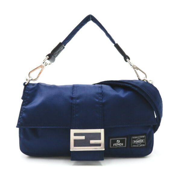 2101217984638 1 Fendi Mamma Bucket Nylon Shoulder Bag Blue