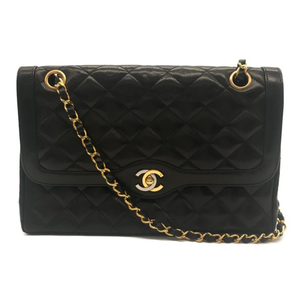 2101217988957 01 Chanel Paris Matelasse Chain Shoulder Bag Lambskin Black