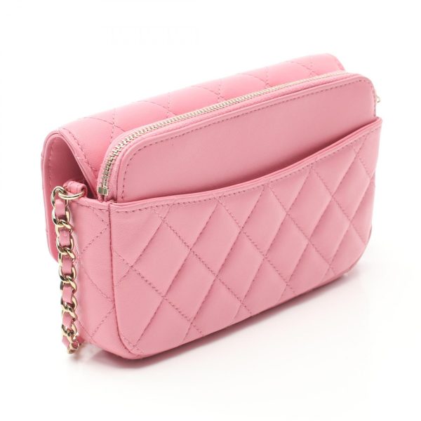 2101217990844 2 Chanel Matelasse Chain Phone Case Wallet Bag Pink