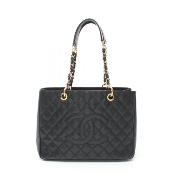 2101217990943 1 Chanel Matelasse Grand Shopping Caviar Skin Tote Bag Black