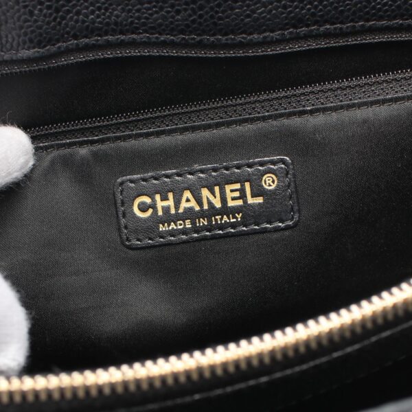 2101217990943 4 Chanel Matelasse Grand Shopping Caviar Skin Tote Bag Black