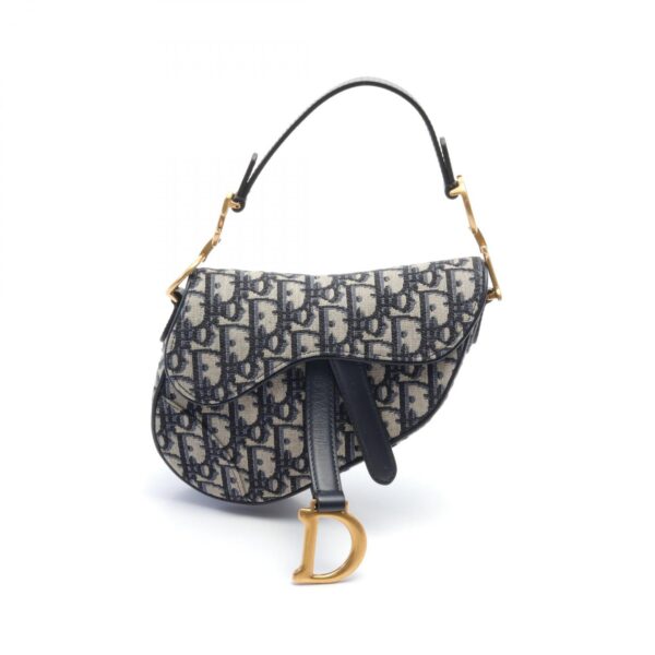 2101217991155 1 Dior Saddle Oblique Jacquard Handbag Beige Blue