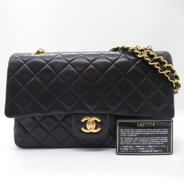 2101217997515 5 Chanel Matelasse Double Flap Shoulder Bag Black