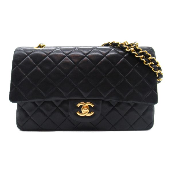 2101217997515 6 Chanel Matelasse Double Flap Shoulder Bag Black