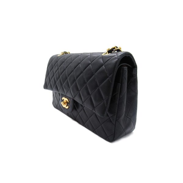 2101217997515 7 Chanel Matelasse Double Flap Shoulder Bag Black