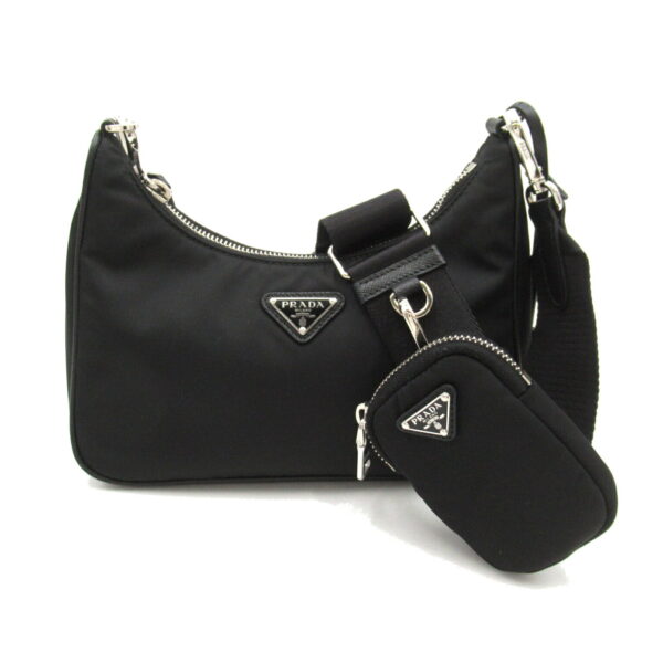 2101217999076 2 Prada Nylon Shoulder Bag Black