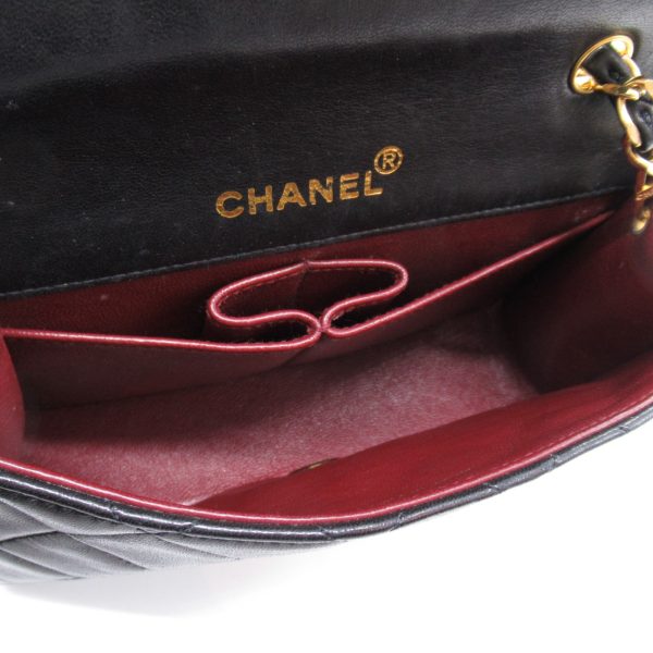 2101217999663 2 Chanel Mini Matelasse Single Flap Chain Shoulder Bag Lambskin Black