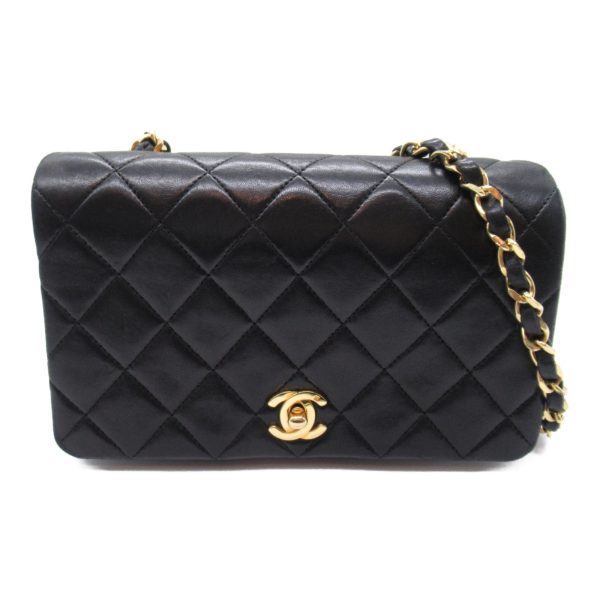 2101217999663 5 Chanel Mini Matelasse Single Flap Chain Shoulder Bag Lambskin Black