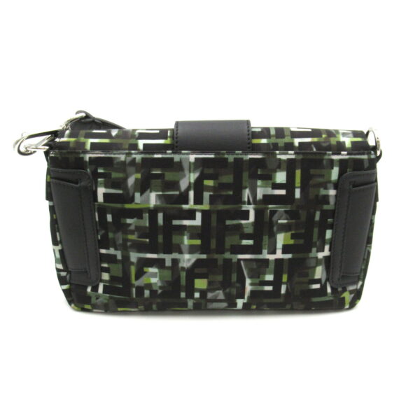 2101218000993 2 Fendi Mamma Bucket Nylon Shoulder Bag Khaki Black