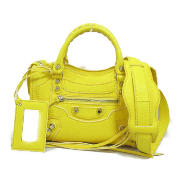 2101218005042 2 BALENCIAGA Mini City Shoulder Bag Yellow