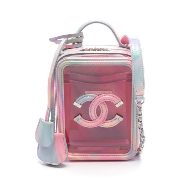 2101218009392 1 Chanel CC Filigree Patent Vinyl Shoulder Bag Pink Multicolor