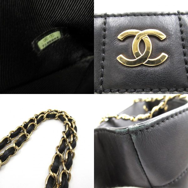 2101218025064 8c Chanel Chain Tote Bag Lambskin Black