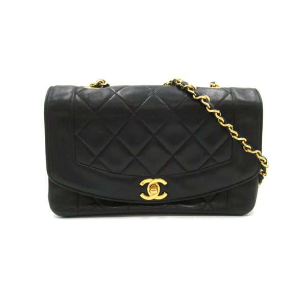 2101218055399 1 Chanel Matelasse Diana Chain Shoulder Bag Lambskin Black