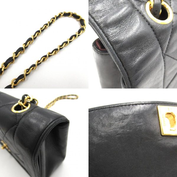 2101218055399 12c Chanel Matelasse Diana Chain Shoulder Bag Lambskin Black