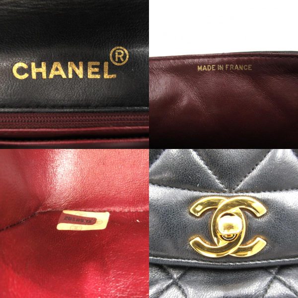 2101218055399 8c Chanel Matelasse Diana Chain Shoulder Bag Lambskin Black