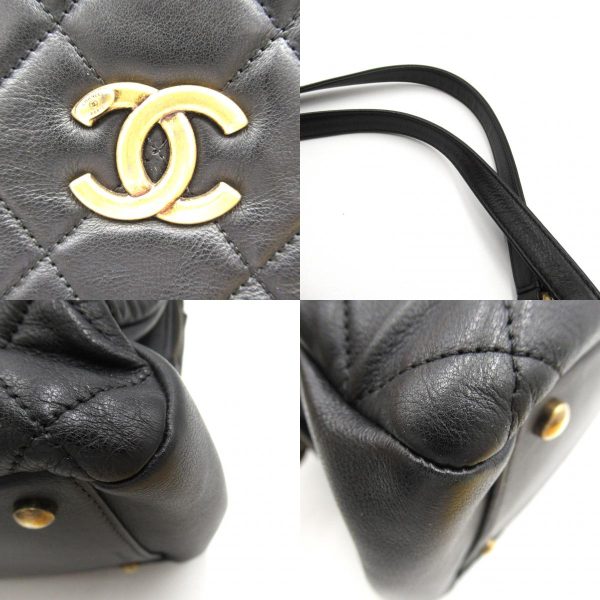 2101218055948 12c Chanel Chain Shoulder Tote Bag Lambskin Black