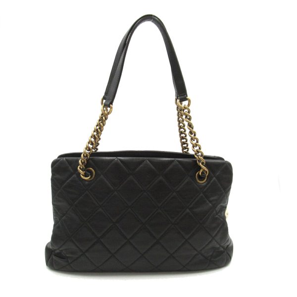 2101218055948 2 Chanel Chain Shoulder Tote Bag Lambskin Black